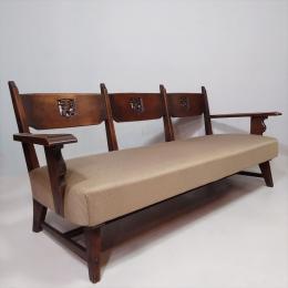 神戸 永田良介商店 ナラ材 タツ型ソファ 楢 オーク 無垢材 洋家具 肘掛け長椅子