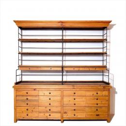 【KENAS】ケナス メッシュドダブル カップボード 古材/アイアン インダストリアル シェルフ