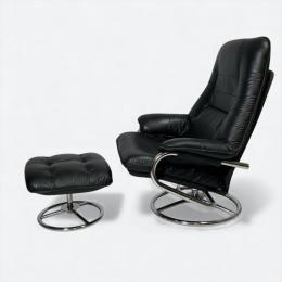 FRANCE BED(フランスベッド) 取扱 ヴィンテージ レザーパーソナルチェア/オットマンセット