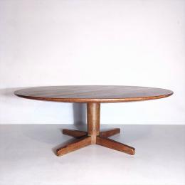 50-60's ジャパン ヴィンテージ ラウンド ローテーブル サークル ナラ 楢 無垢材