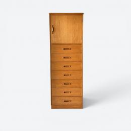 ジャパン ヴィンテージ ハイチェスト オーク材突板 レトロ キャビネット