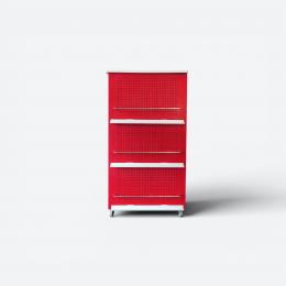 スチール製レコード・マガジンディスプレイ マルチワゴンラック CD・本・DVD収納 ポップ デザイン