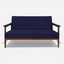 【カリモク60】karimoku Kチェア 2シーター タープブルー ファブリック ソファ