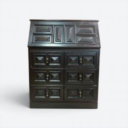 ヴィンテージ ライティングビューロー ナラ無垢材 デスク 机